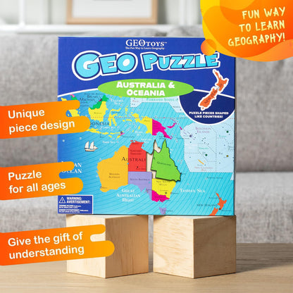 GeoPuzzle 19x16 Australia & Oceania Jigsaw Puzzles,50 Pc Puzzle for Kids