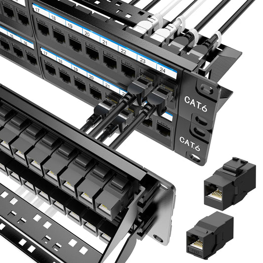 Jadaol [UL Listed] 24 Port Patch Panel Rackmount or Wall Mount 19-Inch 1U