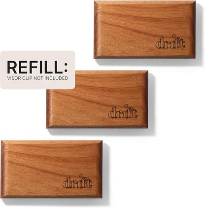 Drift Car Air Freshener - The Original Wood Air Freshener - Car Odor Eliminator - Long Lasting Scent - Metal Clip - Essential Oils - Clean Ingredients - Grove Scent 3 Pack Refill - NO CLIP INCLUDED
