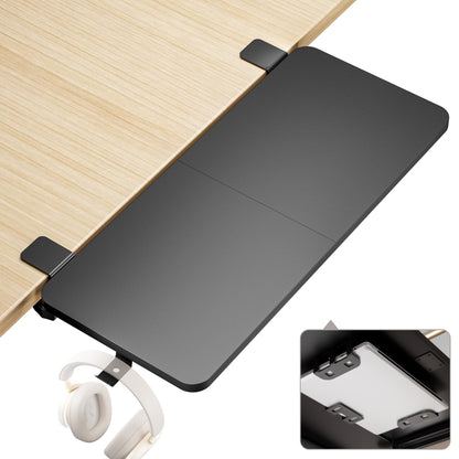 PEGZONE Desk Extender Tray, 24" x 12", with Laptop Holder, Medium, Black