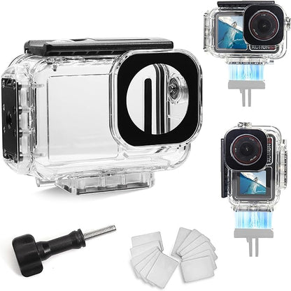 FitStill 196FT/60M Underwater Waterproof Case with Magnetic Quick Release Interface Compatible with DJI Osmo Action 5 Pro Action 4 Action 3,Protective Cover Invisible Diving Action Shell Accessory Kit