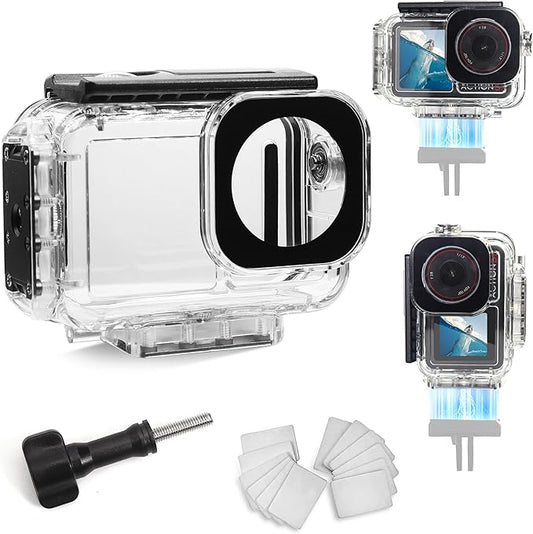 FitStill 196FT/60M Underwater Waterproof Case with Magnetic Quick Release Interface Compatible with DJI Osmo Action 5 Pro Action 4 Action 3,Protective Cover Invisible Diving Action Shell Accessory Kit