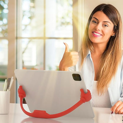 Honsky Thumbs Up Tablet Stand - Portable Monitor Stand Holder for Desktop, Universal Cute, Red