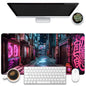 KOAIWPAE Desk Mat, Watercolor Pink Flowers Desk Pad, Green Leaves Flowers Large Gaming Mouse Pad for Desk, 31.5"x15.7" Extended Big Computer Keyboard Mouse Pad with Non-Slip Base and Stitched Edge