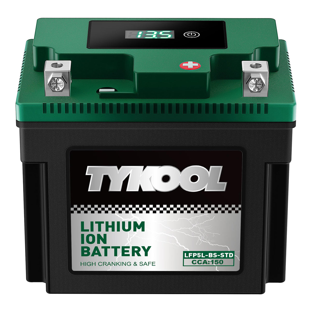 TYKOOL LFP30L-BS-STD Lithium Battery, Replaces YTX30L-BS, 650CCA 12Ah Fits for Motorcycle UTV ATV PWC, Compatible with Harley Touring Road King Moto Guzzi 1000cc Polaris Ranger RZR 800,Digital Readout