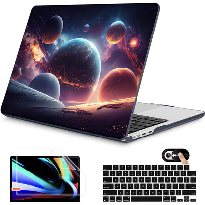 Mektron for 2026 MacBook Air 13-inch M5 Laptop Case A3449 with 13.6-inch Liquid Retina Display Fits 2025 A3240 M4 2024 A3113 M3 2023 A2681 M2 Printed Hard Shell for MacBook Air 13.6", Planets