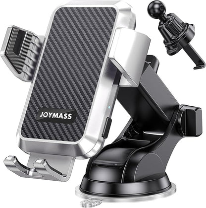 Wireless Car Charger, Phone Holders for Your Car, 15W Auto Clamping Phone Mount Car Accessories for iPhone 16 15 14 13 12 Mini Pro Max, Samsung Galaxy S24 Ultra S23 S22+ Note 20, etc - Silver