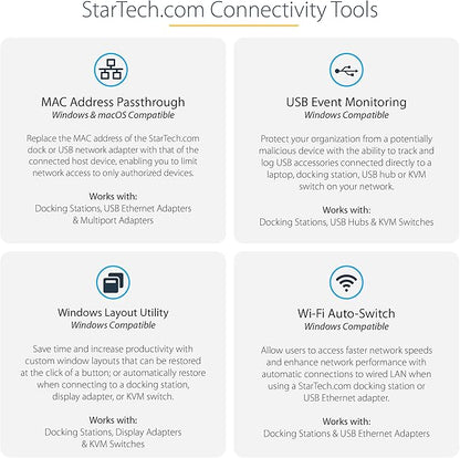 StarTech.com USB-C Quad Monitor Docking Station for MacBook Pro/Air M1 M2 M3 M4 & Windows, Universal 4K 60Hz HDMI DP Dock, Thunderbolt Compatible, 100W Laptop Charging