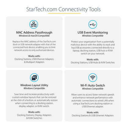 StarTech USB-C Quad 4K Dock, MacBook Pro/Air M1-M4 & Windows, 100W, DP HDMI