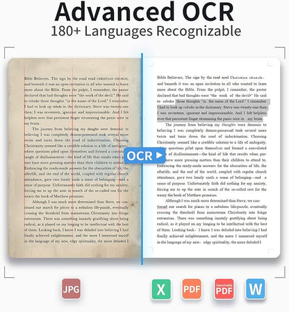 CZUR Shine Ultra Smart Portable Document Scanner, Thin Book Scanner with OCR, USB Document Camera for Desktop/Laptop, Capture Size A3, Compatible with Windows & Mac OS (Not for Android & iOS)