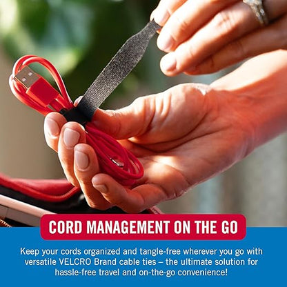 VELCRO Brand Reusable Cable Ties, 100 Pack 6 Inch Cable Management Ties, Cord Wraps for Electrical Cords, Black