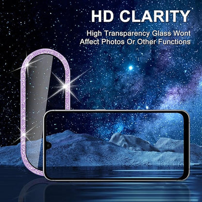 for Samsung Galaxy A26/A36/A56 Camera Lens Protector, Individual Metal Ring Tempered Glass Lens Cover, [Strong Adsorption] Scratch Resistant Ultra-Thin HD Clear Lens Cover, 1 Set-Purple