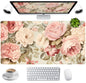 Green Cute Anime Desk Mat Kawaii Cartoon Ducks Gaming Mouse Pad XXL Large Anime Girl Gamer Mousepad Women Office Decor Desk Pad Aesthetic Lotus Leaf Laptop Keyboard Pad Computer Mat 31.5x15.75 in