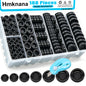 Hmknana 53Pcs Rubber Grommet Kit, 6 Sizes Firewall Grommets Rubber Hole Plugs for Wiring, Automotive Firewall, Cabinet Cable Protection, 5/8" 13/16" 7/8" 1" 1-3/16" 1-1/2" Drill Hole Rubber Gaskets