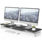 Fenge 42.5" Dual Monitor Stand with Clear Acrylic Legs, Black
