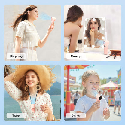 Portable Handheld Turbo Fan丨5 Speed Foldable Hand Fans丨Max 20 Hours Runtime丨Rechargeable Mini Pocket Cooling Fan for Travel, Outdoor Activities, Gifts for Women