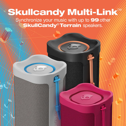 Lifeworks Skullcandy Terrain XL Wireless Bluetooth Speaker - IPX7 Waterproof Portable Speaker, 18 Hour Battery, Nylon Wrist Wrap, True Wireless Stereo (Black)