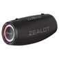 ZEALOT 80W RMS (100W Peak) Portable Bluetooth Speaker, Stereo Sound with Deep Bass,IPX6 Waterproof, LED Light,Bluetooth 5.2, Indoor/Outdoor Speaker for Party, Gathering, Pool, Camping,Travel (Black)
