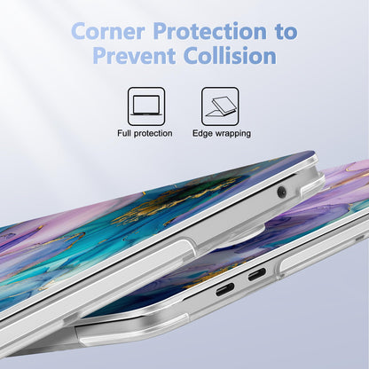 Lepeoac Case for MacBook Pro 13 inch Case M2 2022-2016 A2338 M1 A2251 A2289 A2159 A1989 A1708 A1706, Plastic Hard Shell + Keyboard Cover + Dust Plug, Fluid Art Flowers