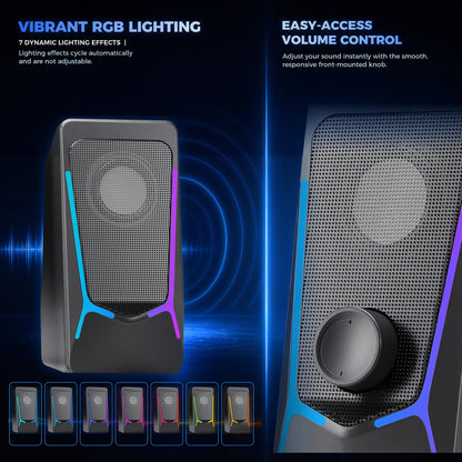 ROSON Computer Speakers for Desktop PC, Gaming Speaker with Volume Control