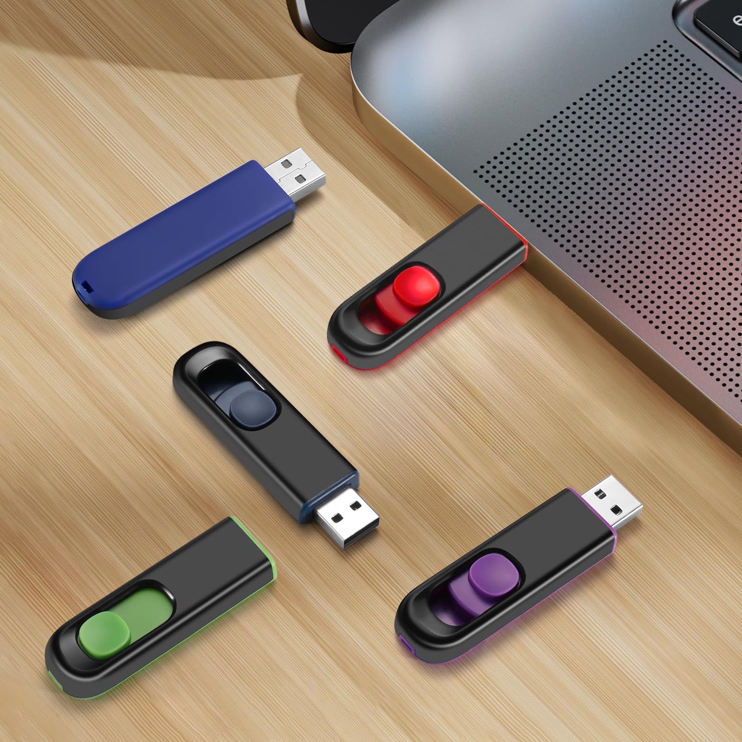 Maspen 64GB USB Flash Drive 2 Pack 64 GB USB Thumb Drive Memory Stick Jump Drives Pendrive for Storage (2 Colors, 64G)