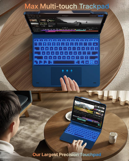 typecase Keyboard Case for iPad 13" & 12.9", Trackpad, 360° Rotating