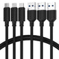 SABRENT USB-C to USB-A 3.0 Cable, 6ft, 3-Pack, Black (CB-C3X6)