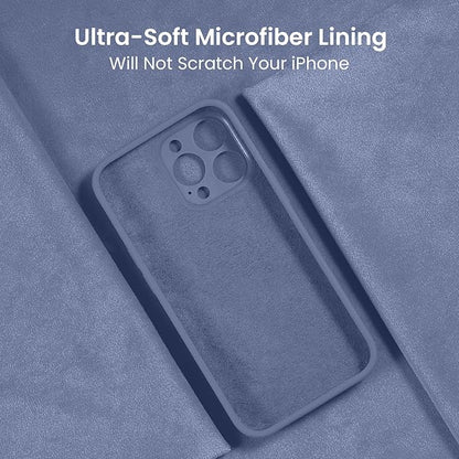 FireNova Designed for iPhone 15 Pro Max Case, Silicone Upgraded [Camera Protection] Phone Case with [2 Screen Protectors], Soft Anti-Scratch Microfiber Lining Inside, 6.7 inch, Lavender Gray