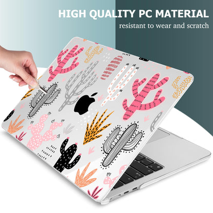 Mektron for 2026 MacBook Air 13-inch M5 Laptop Case A3449 with 13.6-inch Liquid Retina Display Fits 2025 A3240 M4 2024 A3113 M3 2023 A2681 M2 Printed Hard Shell for MacBook Air 13.6", Colorful Cacti