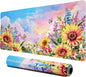 Lokigo Sunflower Mouse Pad Desk Pad Large Gaming Mouse Pad Floral Butterfly Non-Slip Rubber Base Mousepad Keyboard Writing Desk Mat for Home Office Work Study Gaming 31.5"x15.7", Flowers