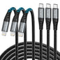 Long USB C to Lightning Cable 10FT, 3Pack [Apple MFi Certified] iPhone Charger Fast Charging Cord for iPhone 14, 13, 12, 11, 8, 7, 6 Plus, 5, X, XR, XS Max, SE, iPad Pro, Air, mini, iPod & AirPods
