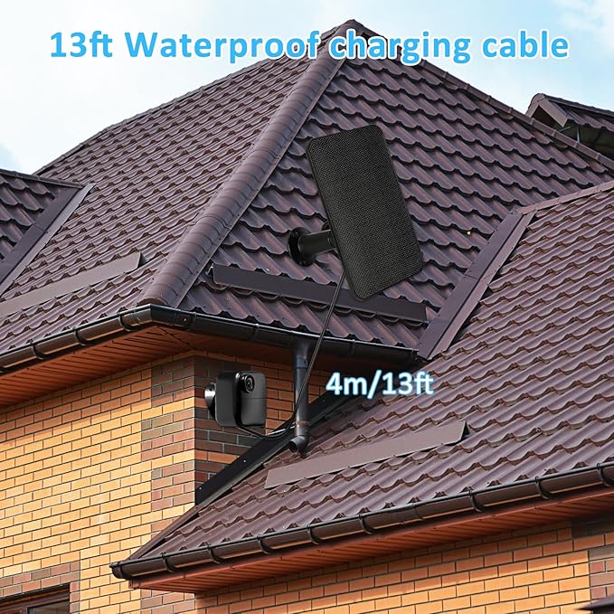 6W Solar Panel Charger for Blink Outdoor/Outdoor(3rd Gen)/XT XT2 Camera Solar Panel with 13.1ft Waterproof Charging Cable, Waterproof Rubber Plug, 360°Adjustable (for Blink 3-3PC)