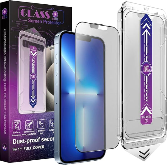 CHRYSHA 2-Pack Matte Screen Protector for iPhone 16E/iPhone 14/iPhone 13 Pro/iPhone 13 6.1-Inch, Auto Dust Removal, No Bubbles, High Definition Clear, Easy Installation