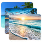 3 Pack Small Mouse pad Beach Square Mouse Mat for Wireless Mouse Office Computer Mousepad for Desk Mat Laptop with Non-Slip Rubber Base (Sea)
