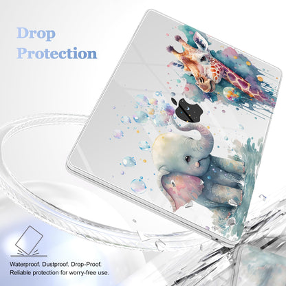 Lepeoac Case for 2026/2025/2024/2023 MacBook Air 15-inch Laptop Release M5 A3448 /M4 A3241 /M3 A3114 /M2 A2941, Stylish Protective Hard Shell Cover for MacBook Air 15.3 inch - Elephant & Giraffe