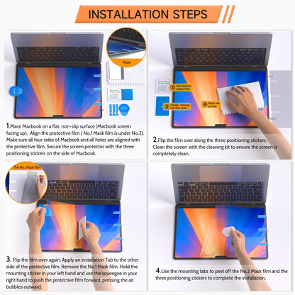 360° Privacy Screen for MacBook Pro 14 Inch (2021-2026, M1, M2, M3, M4, M5, Pro, Max), Anti Glare Blue Light Filter, Nano No Glue Anti Spy Black Protector for Mac Pro 14In Laptop Computer