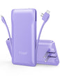 TG90° 10000mAh Power Bank with Built-in AC Wall Plug and Cables, Ultra Slim Phone External Battery Pack Portable Charger Compatible with iPhone and Android Devices