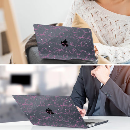 TWOLSKOO for MacBook Air 15 inch Case 2026 2025 2024 2023 Release M5 A3448 M4 A3241 M3 A3114 M2 A2941, Plastic Hard Shell & Screen Protector & Keyboard Cover & Type C Adapter, Sparkly Bows