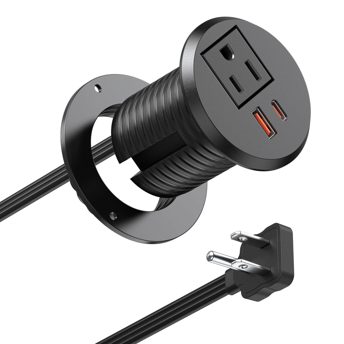 2 inch Desk Power Grommet USB C 20W,Ultra-Flat Plug Power Strip