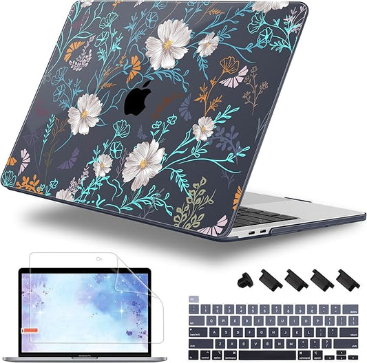 for MacBook Pro 16 inch Case 2019 2020 Release Model A2141, Plastic Hard Shell Cover with Keyboard Cover & Screen Protector for MacBook Pro 16 inch with Touch Bar & Touch ID, Rustic Flowers