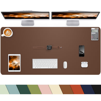 Leather Desk Pad Protector, Office Mat, Large Mouse Pad, Non-Slip Blotter, Laptop Pad, Waterproof Writing Pad for Office & Home (Grey Blue, 40" x 17")