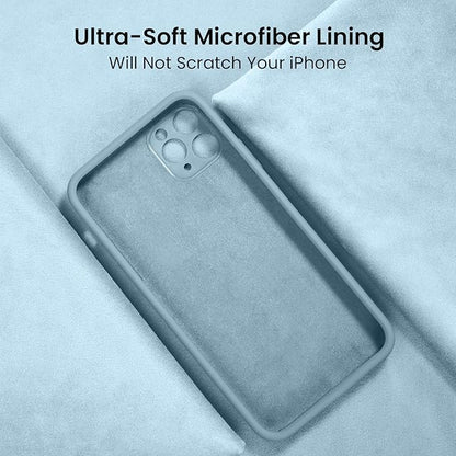 FireNova Designed for iPhone 13 Pro Case, Silicone Upgraded [Camera Protection] Phone Case with [2 Screen Protectors], Soft Anti-Scratch Microfiber Lining Inside, 6.1 inch, Sky Blue