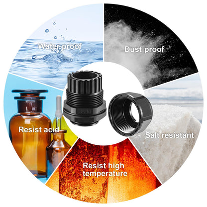 RTHIEAI 25 PCS 1"(17-25mm) NPT Nylon Cable Gland Joints with Gaskets, IP68 Adjustable Lock Nut Strain Relief Cord Grip Waterproof Cable Glands - UL Listed and RoHS Compliant