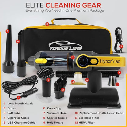 Car Vaccum Cleaner - 2 in 1 Handheld dustbuster, High Power, Portable, Cordless & Corded + Blower with 18500Pa Suction - Fast USB-C Rechargeable Hand Vacuum for Home, Office, Pets & Auto Detailing