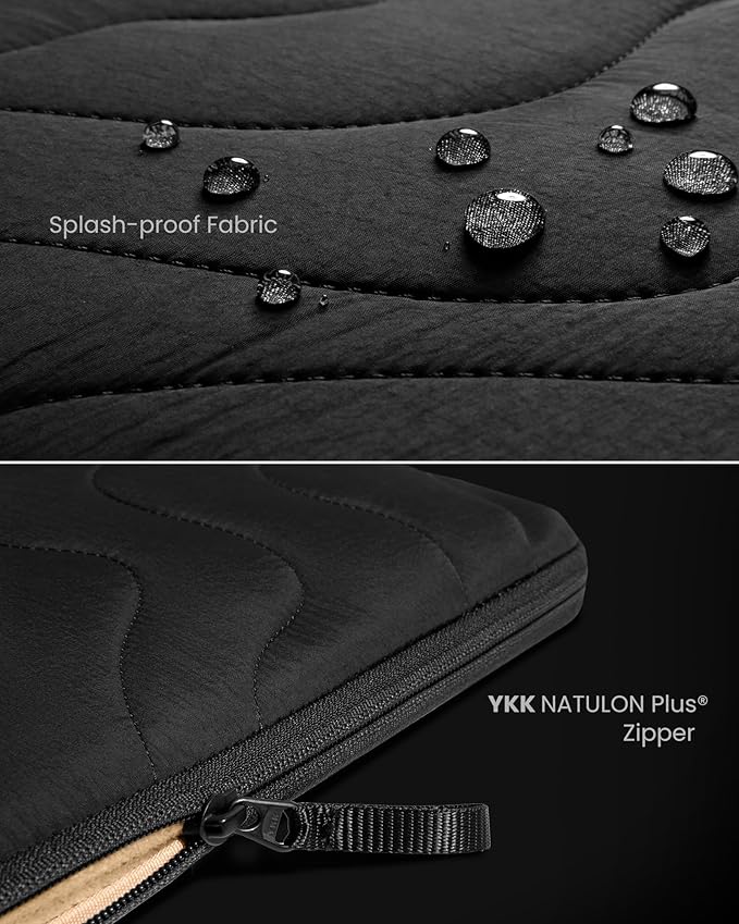 tomtoc 360 Protective Puffy Laptop Sleeve for 15-inch MacBook Air M4/A3241 2025, M3/A3114 2024, M2/A2941 2023, 15-inch Surface Laptop 7th(Copilot+ PC)/6/5/4/3, Quilted Puffer Soft Computer Case Bag