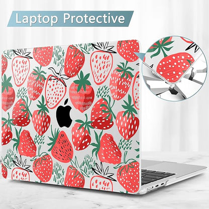 May Chen for MacBook Air 13.6 Inch Case 2025/2024/2023/2022 Release (Model A2681 A3113 A3240, M2 M3 M4 Chip) – Hard Shell Laptop Cover with Keyboard Cover & Screen Protector，Strawberries