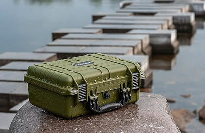 MEIJIA Portable All Weather Waterproof Camera Case With Foam,Fit Use of Drones,Camera,Equipments,Pistols,15.98x12.99x6.85inches