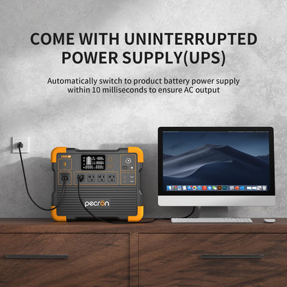 PECRON Portable Power Station, E1500LFP Solar Generator 1536Wh, 2200W AC Output LiFePO4 Battery Backup, Fast Charging Power Station for Home use, RV, and Outdoor Camping
