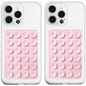 LvShuLiangPin Anteel 2 Pack Silicone Suction Phone Case Mount, Silicon Adhesive Phone Grip for Smartphones, Hands-Free Mirror Shower Phone Holder for Selfies, Tiktok Videos (LightPink&White)