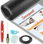 Window Screen Door Repair Kit, 59" x 159" Screen Door Mesh Replacement Kit, Durable Fiberglass Mesh Roll with Tools for Windows Doors Patio and Porch Replacement, Black